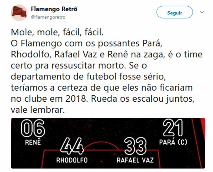Rafael Vaz foi muito criticado nas redes sociais durante derrota para o Palmeiras