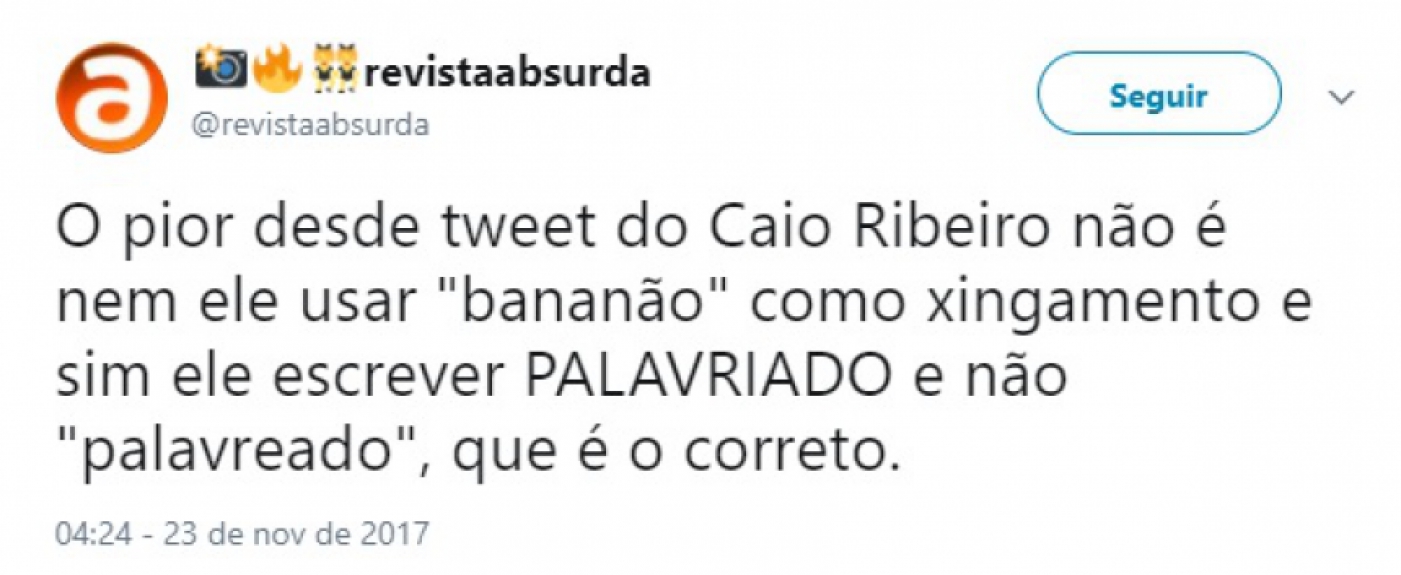 Internautas também brincaram com a intensidade do palavrão de Caio Ribeiro em sua crítica