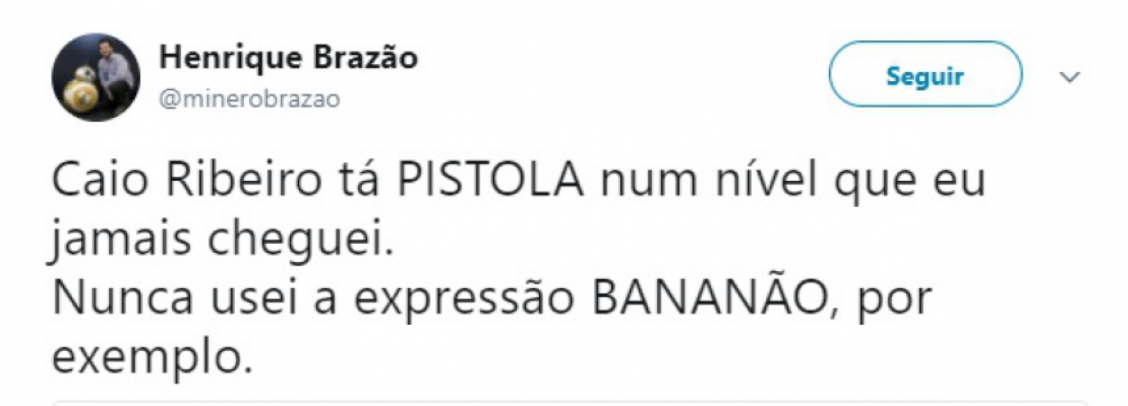 Internautas também brincaram com a intensidade do palavrão de Caio Ribeiro em sua crítica
