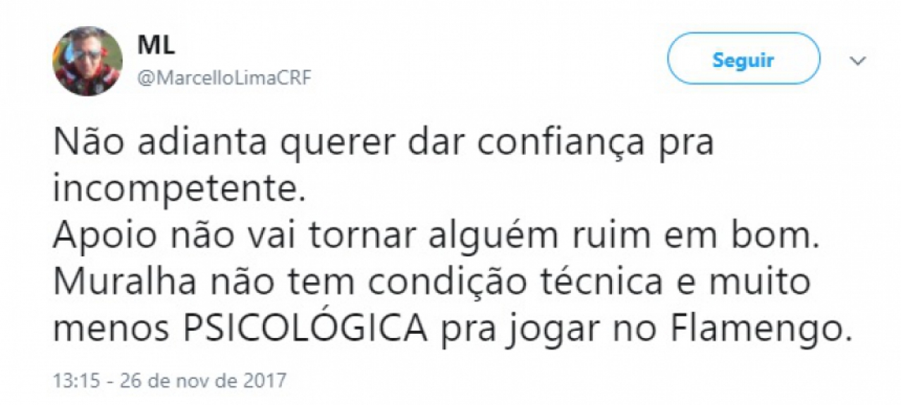 Goleiro do Flamengo foi alvo de críticas e piadas após erro diante do Santos