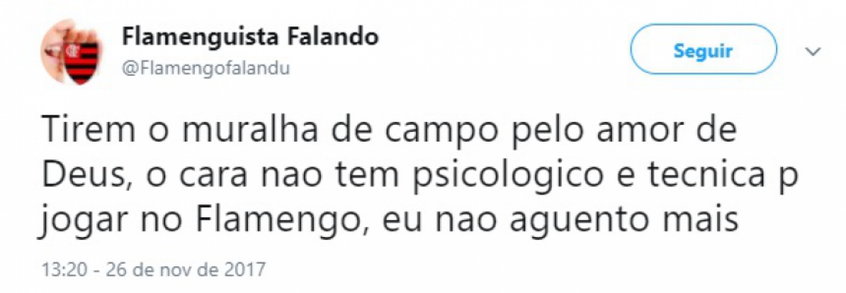 Goleiro do Flamengo foi alvo de críticas e piadas após erro diante do Santos