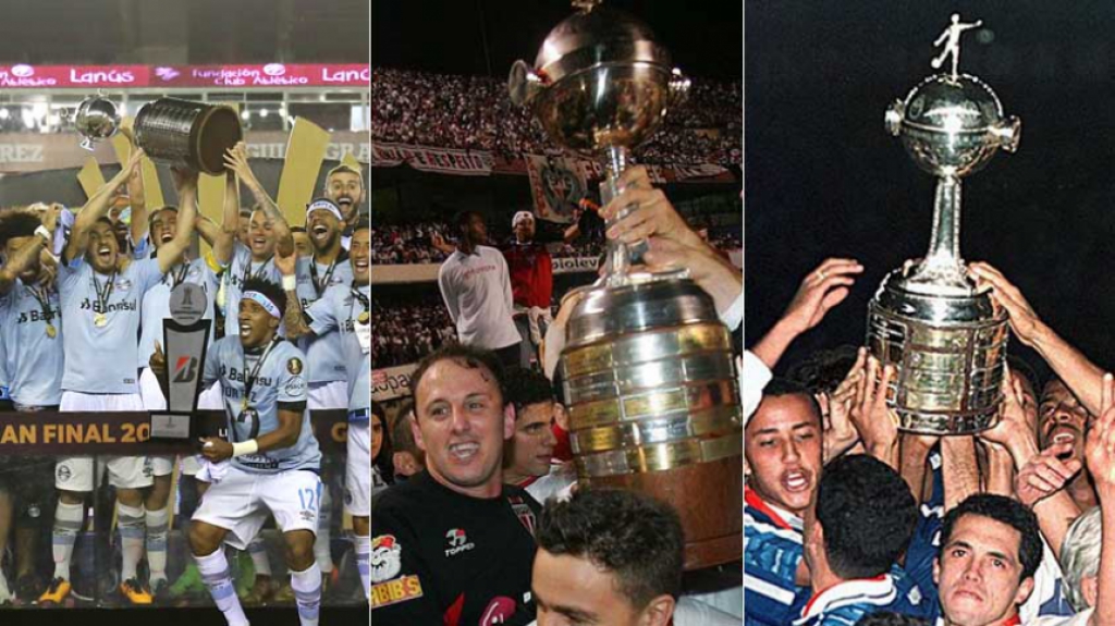 Grêmio (2017), São Paulo (2005) e Cruzeiro (1997) - Libertadores