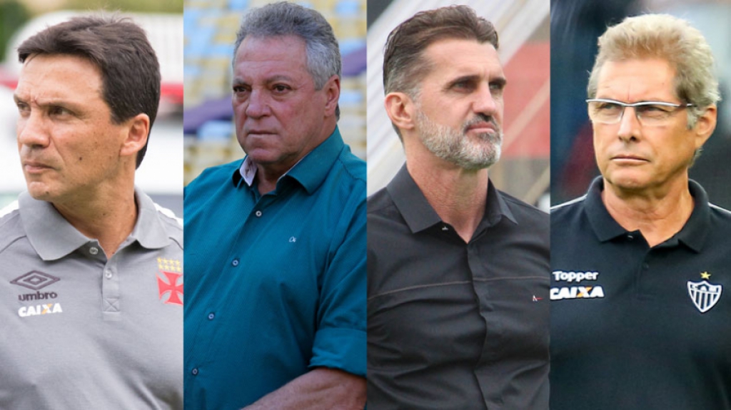 Zé Ricardo, do Vasco, Abel Braga, do Fluminense, Vagner Mancini, do Vitória, e Oswaldo de Oliveira, do Atlético-MG