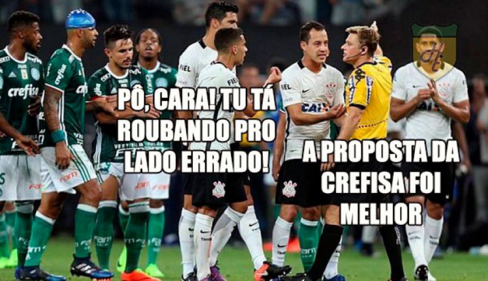 23/02/2017 - Árbitro se confundiu e expulsou Gabriel na partida contra o Palmeiras