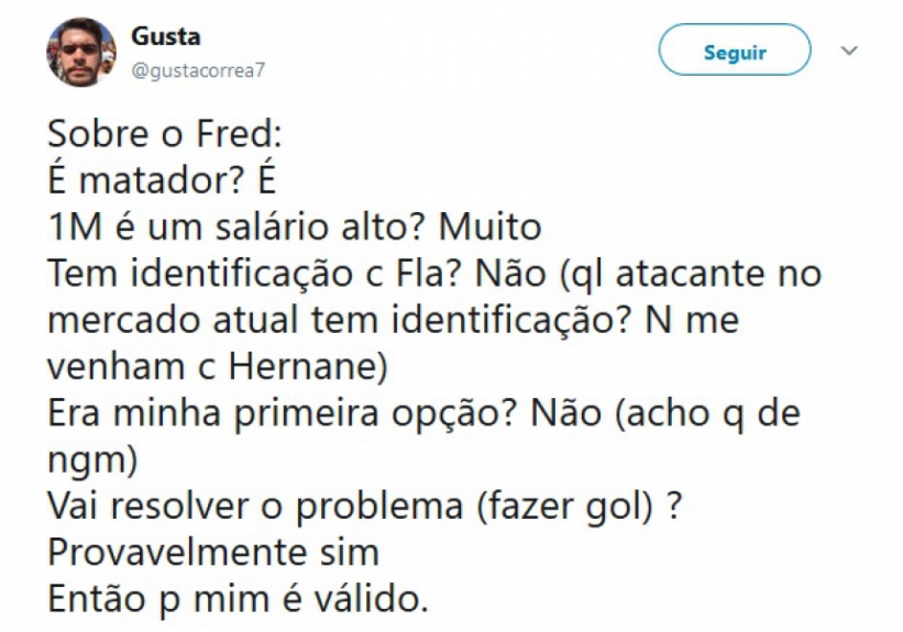 Apoio, críticas, piadas e montagens: flamenguistas reagem ao possível acordo com Fred