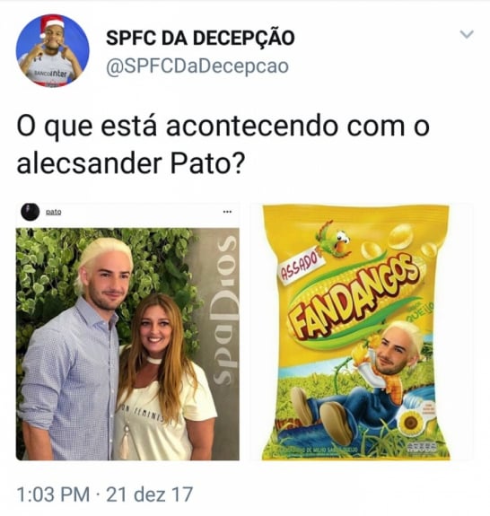 Novo cabelo de Alexandre Pato rendeu montagens e piadas nas redes