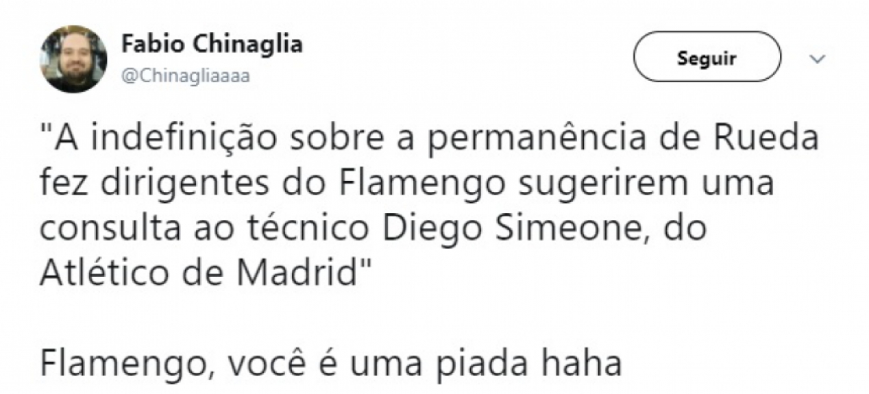 Possível consulta do Flamengo por Diego Simeone não foi perdoada na internet