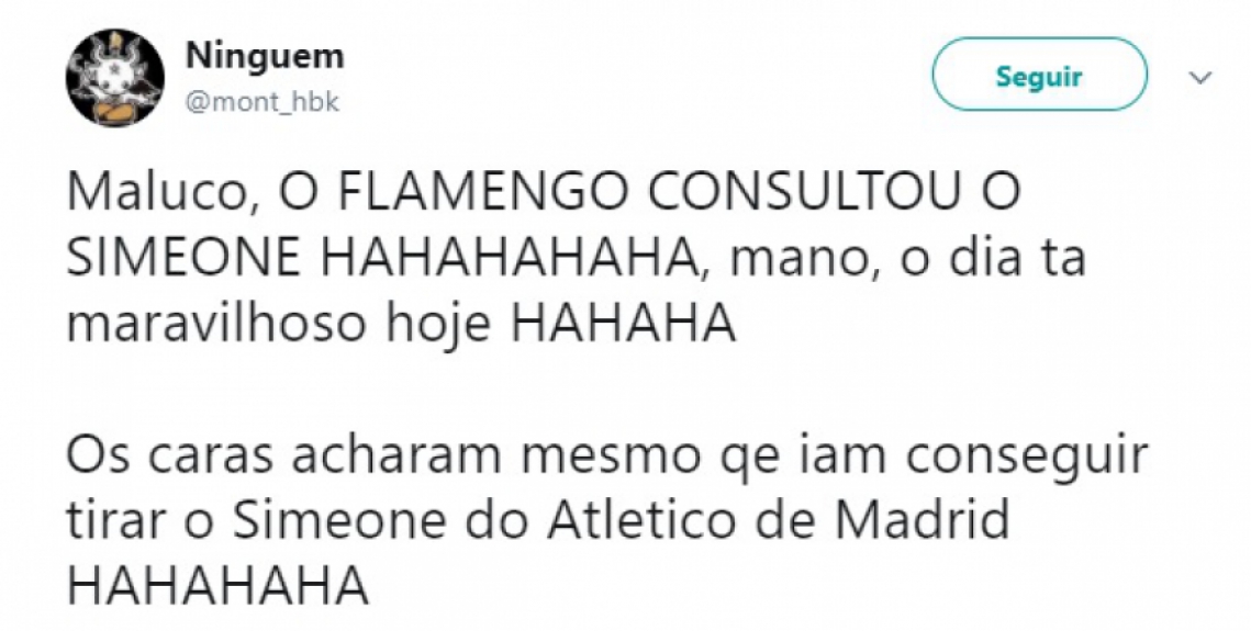 Possível consulta do Flamengo por Diego Simeone não foi perdoada na internet