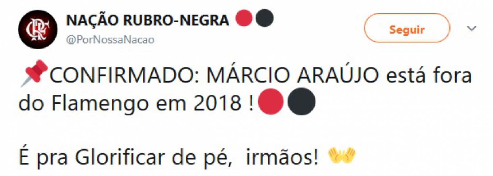 Nas redes sociais, flamenguistas comemoraram a saída de Márcio Araújo
