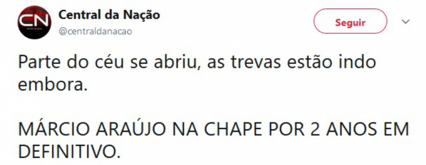 Nas redes sociais, flamenguistas comemoraram a saída de Márcio Araújo