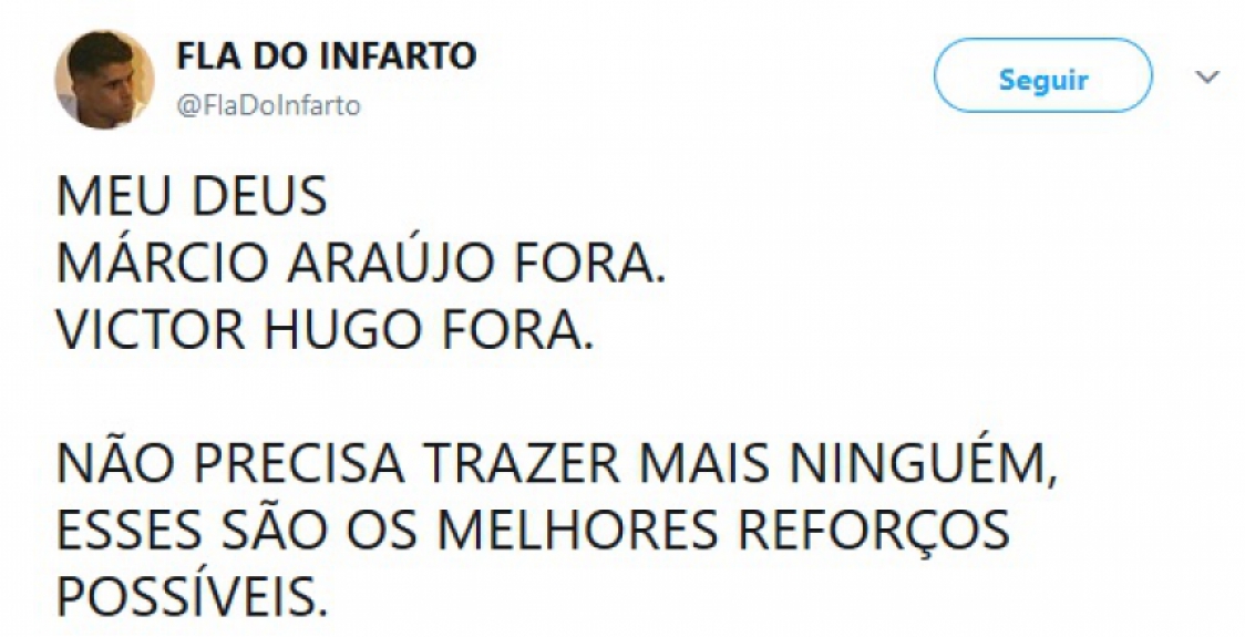 Nas redes sociais, flamenguistas comemoraram a saída de Márcio Araújo