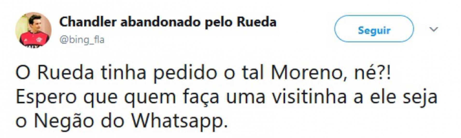 Torcedores do Flamengo usaram as redes sociais para criticar Rueda