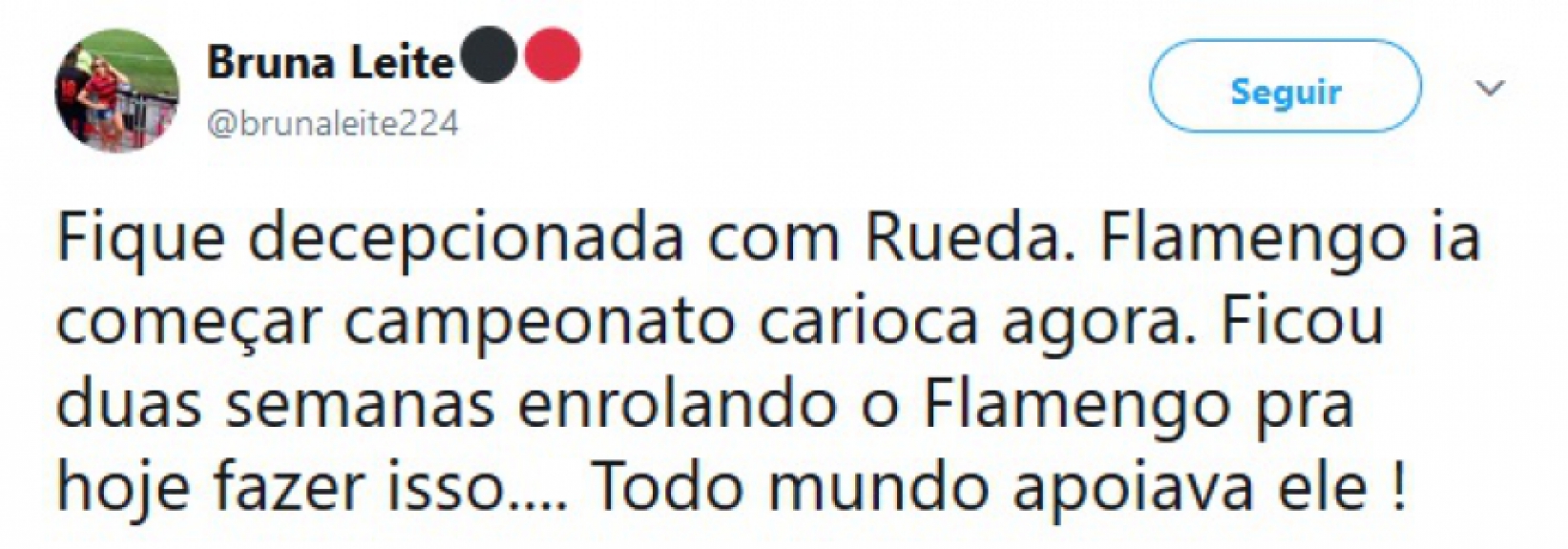 Torcedores do Flamengo usaram as redes sociais para criticar Rueda