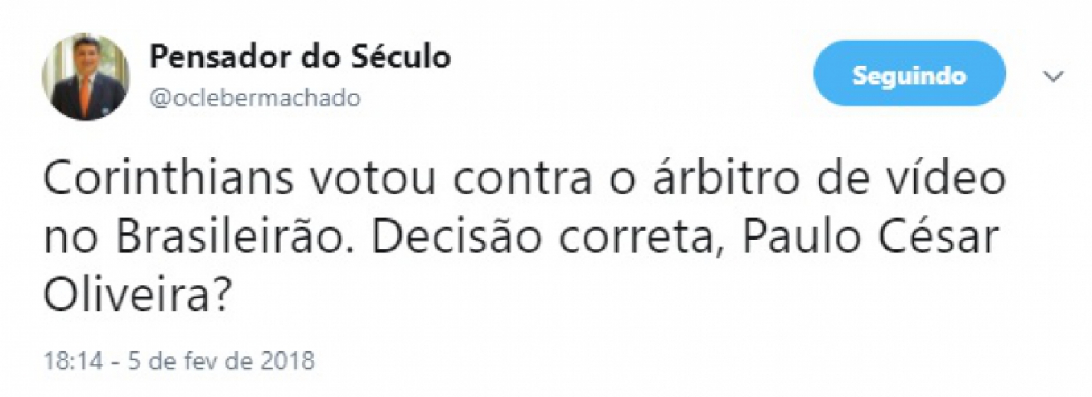 Torcedores rivais ironizam voto do Corinthians sobre o uso do VAR