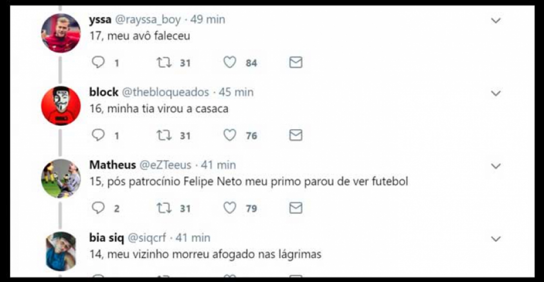 A brincadeira continuou em uma contagem regressiva de torcedores do Botafogo'