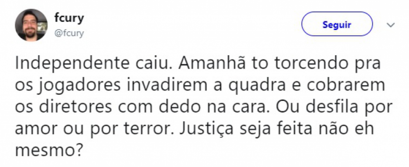 Queda da Independente no Carnaval vira assunto na web