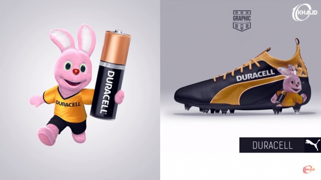 Chuteira personalizada das pilhas Duracell