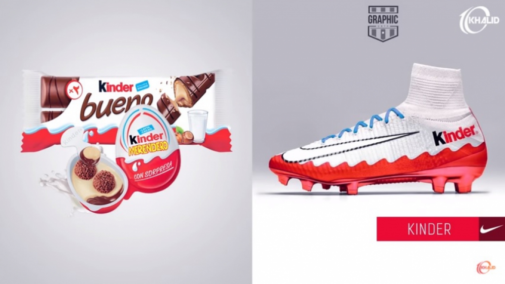 Chuteira personalizada dos chocolates Kinder