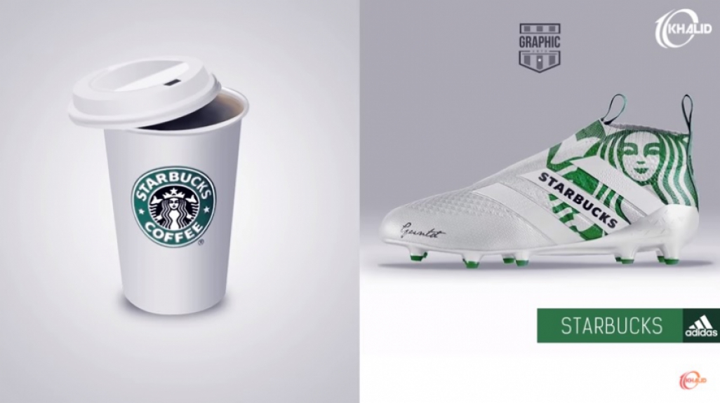 Chuteira personalizada do Starbucks