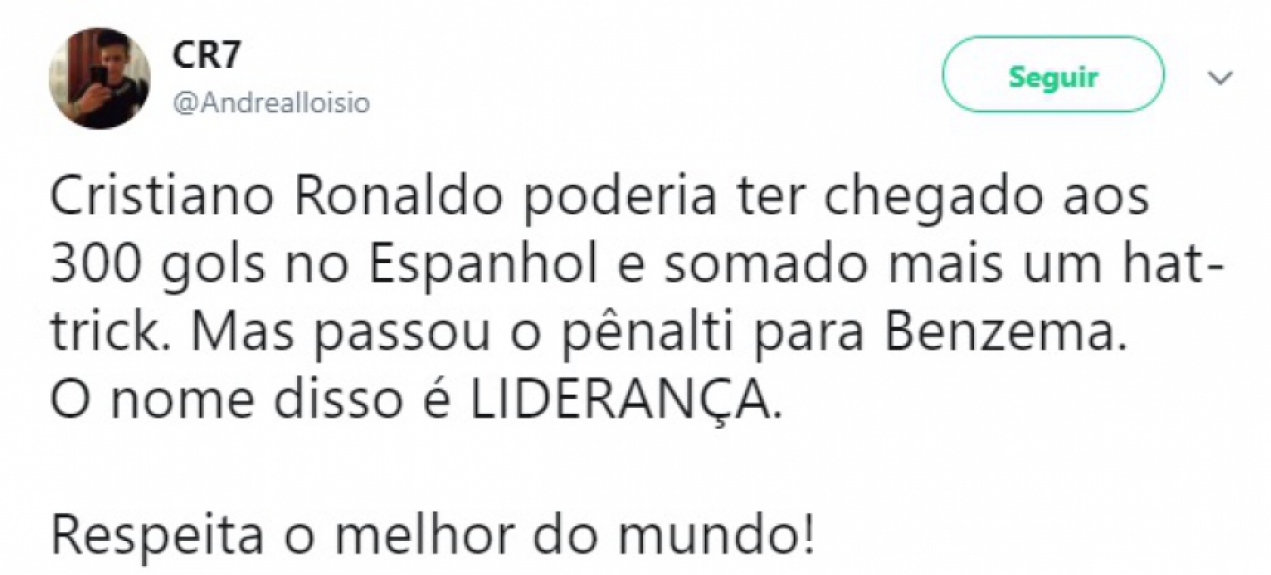 Na web, torcedores e jornalistas repercutiram a atitude de CR7