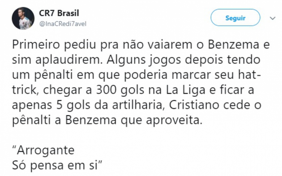 Na web, torcedores e jornalistas repercutiram a atitude de CR7
