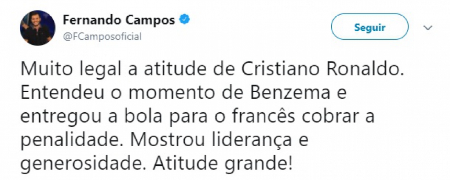 Na web, torcedores e jornalistas repercutiram a atitude de CR7