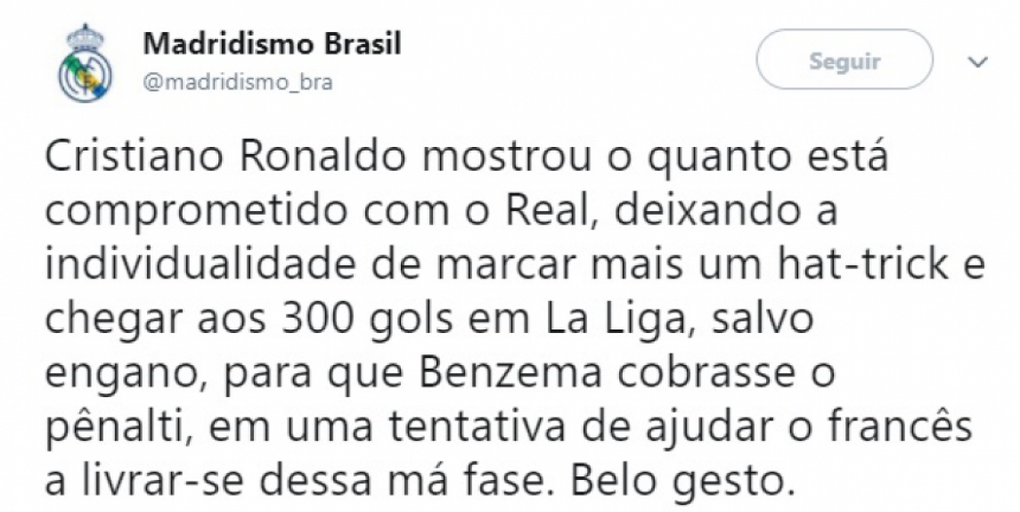 Na web, torcedores e jornalistas repercutiram a atitude de CR7