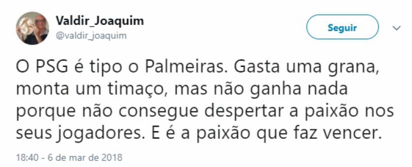 Rivais comparam PSG ao Palmeiras