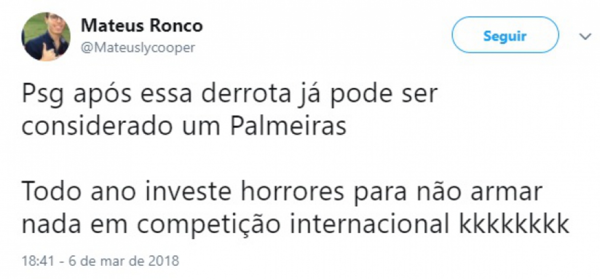 Rivais comparam PSG ao Palmeiras