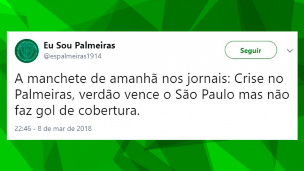 Torcedores do Palmeiras brincam após vitória sobre o São Paulo