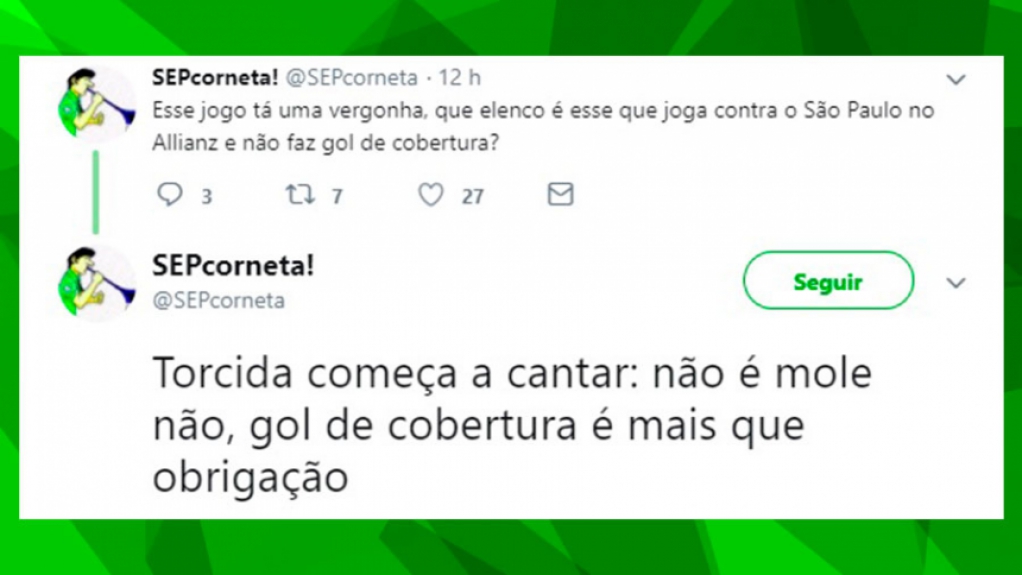 Torcedores do Palmeiras brincam após vitória sobre o São Paulo
