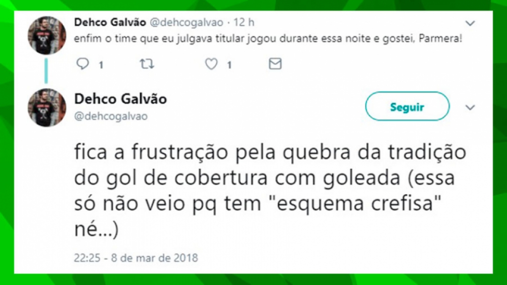 Torcedores do Palmeiras brincam após vitória sobre o São Paulo
