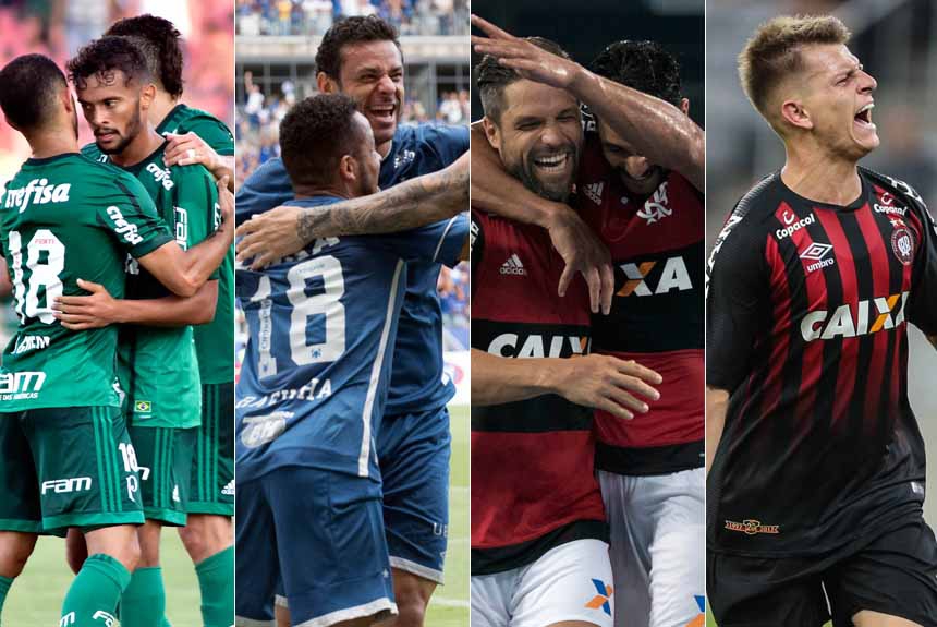 Montagem - Palmeiras, Cruzeiro, Flamengo e Atlético-Pr