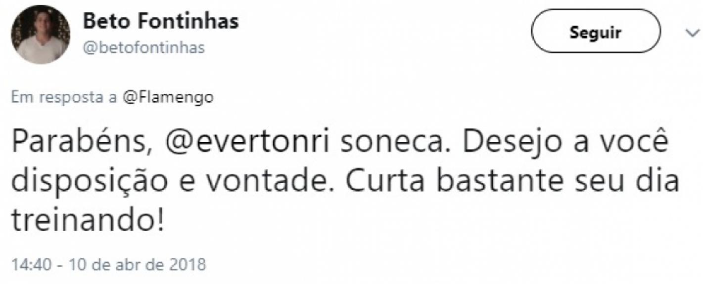 Rubro-negros aproveitaram post de parabéns para cornetar Éverton Ribeiro