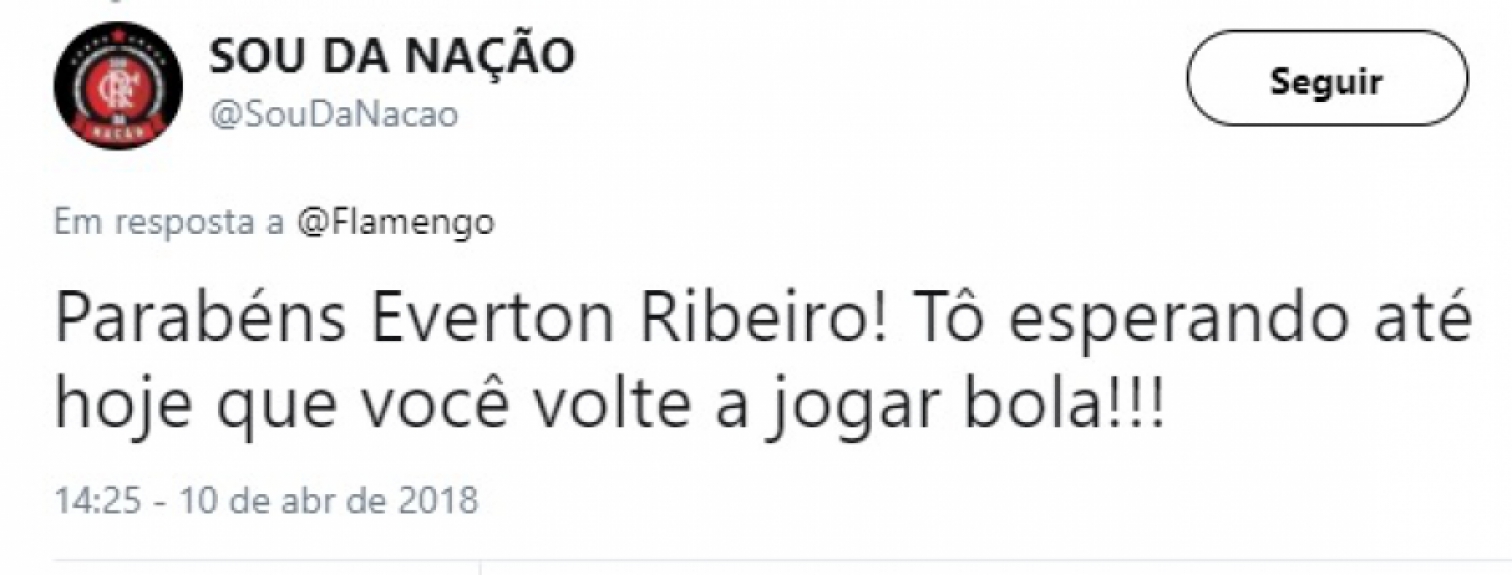 Rubro-negros aproveitaram post de parabéns para cornetar Éverton Ribeiro