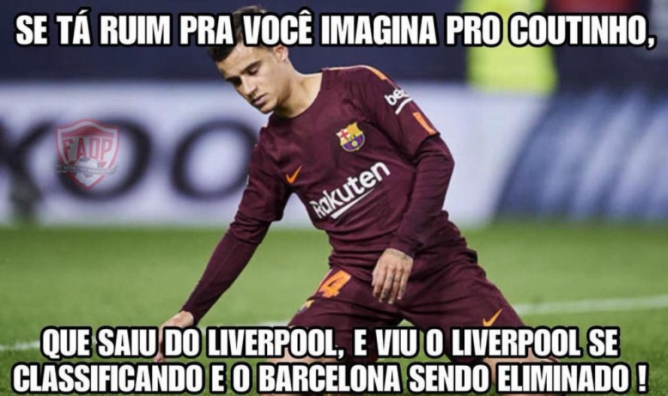 Coutinho é zoado após eliminação do Barcelona e classificação do Liverpool na Liga dos Campeões