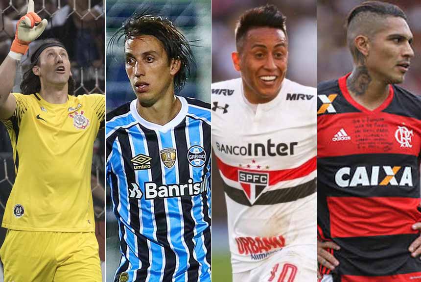 Montagem - Cássio, Geromel, Cueva e Guerrero