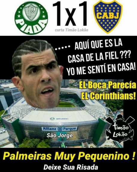 Gol de Tevez no Allianz Parque rendeu memes da torcida do Corinthians
