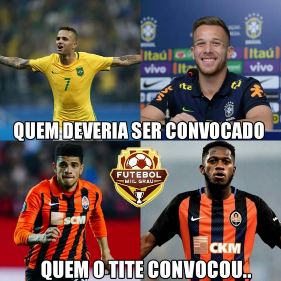 Memes brincam com lista para Copa da Rússia