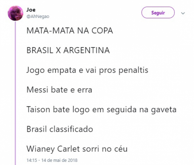 Memes brincam com lista para Copa da Rússia