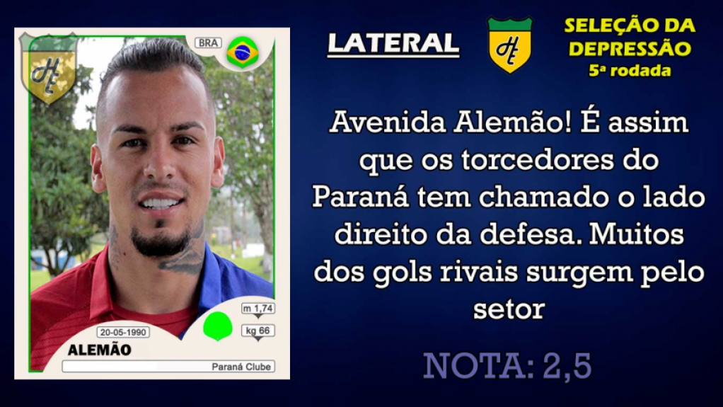 Piores da 5ª rodada: lateral (improvisado na esquerda)