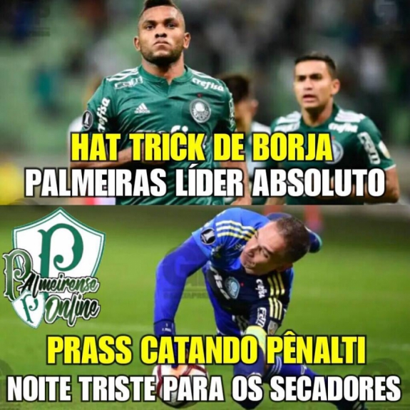 Torcedores do Palmeiras brincam após boa atuação de Borja e vitória na Libertadores