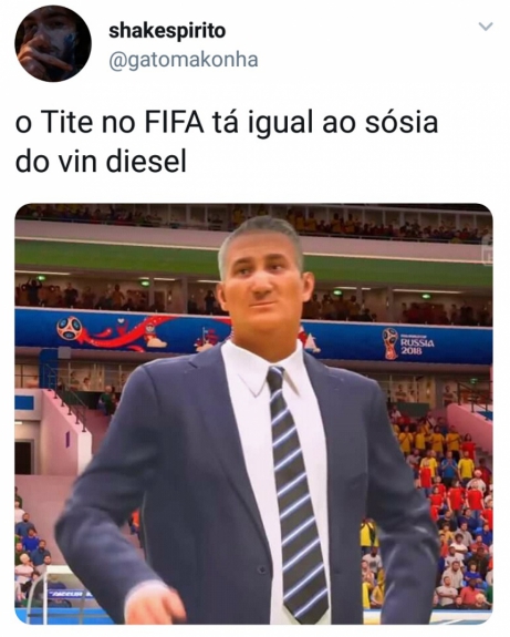 Internautas fazem piadas com versão de Tite em atualização do FIFA 18