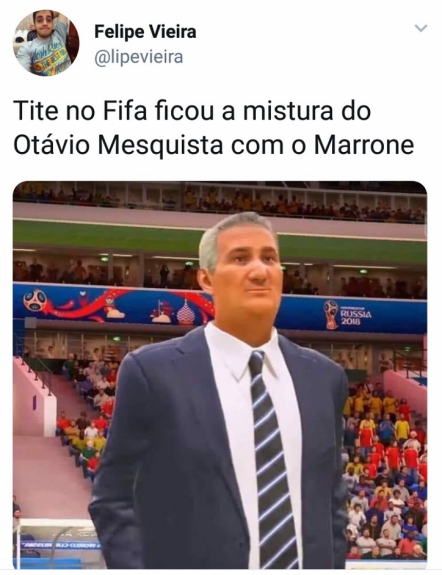 Internautas fazem piadas com versão de Tite em atualização do FIFA 18