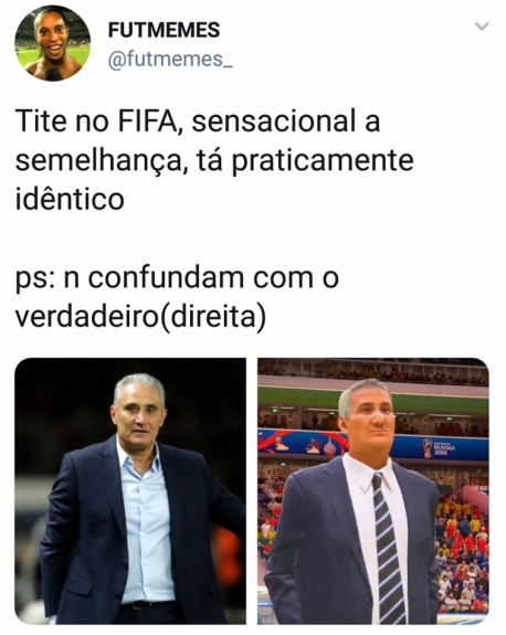Internautas fazem piadas com versão de Tite em atualização do FIFA 18