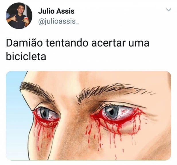 Tentativas de bicicleta de Damião são alvos de piadas nas redes