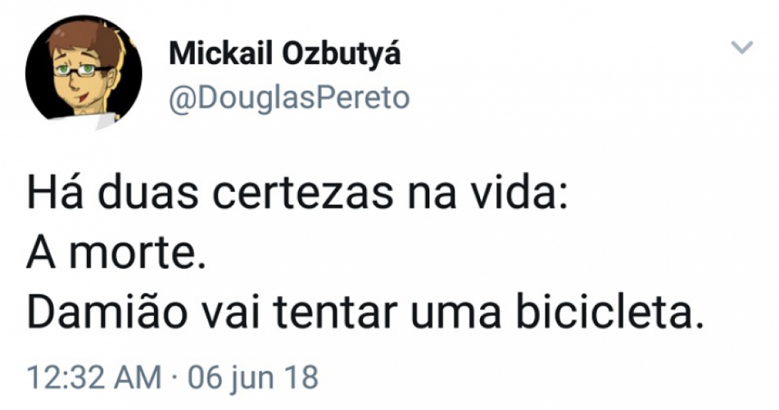 Tentativas de bicicleta de Damião são alvos de piadas nas redes