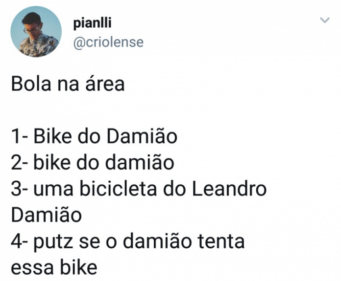 Tentativas de bicicleta de Damião são alvos de piadas nas redes