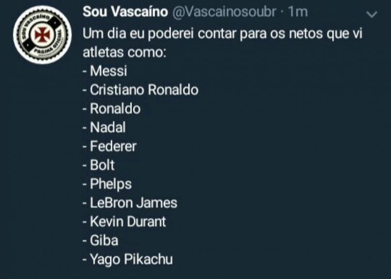 Vascaínos brincam com fase artilheira de Yago Pikachu