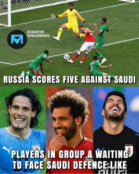 Humor na Copa: os memes de Rússia 5-0 Arábia Saudita